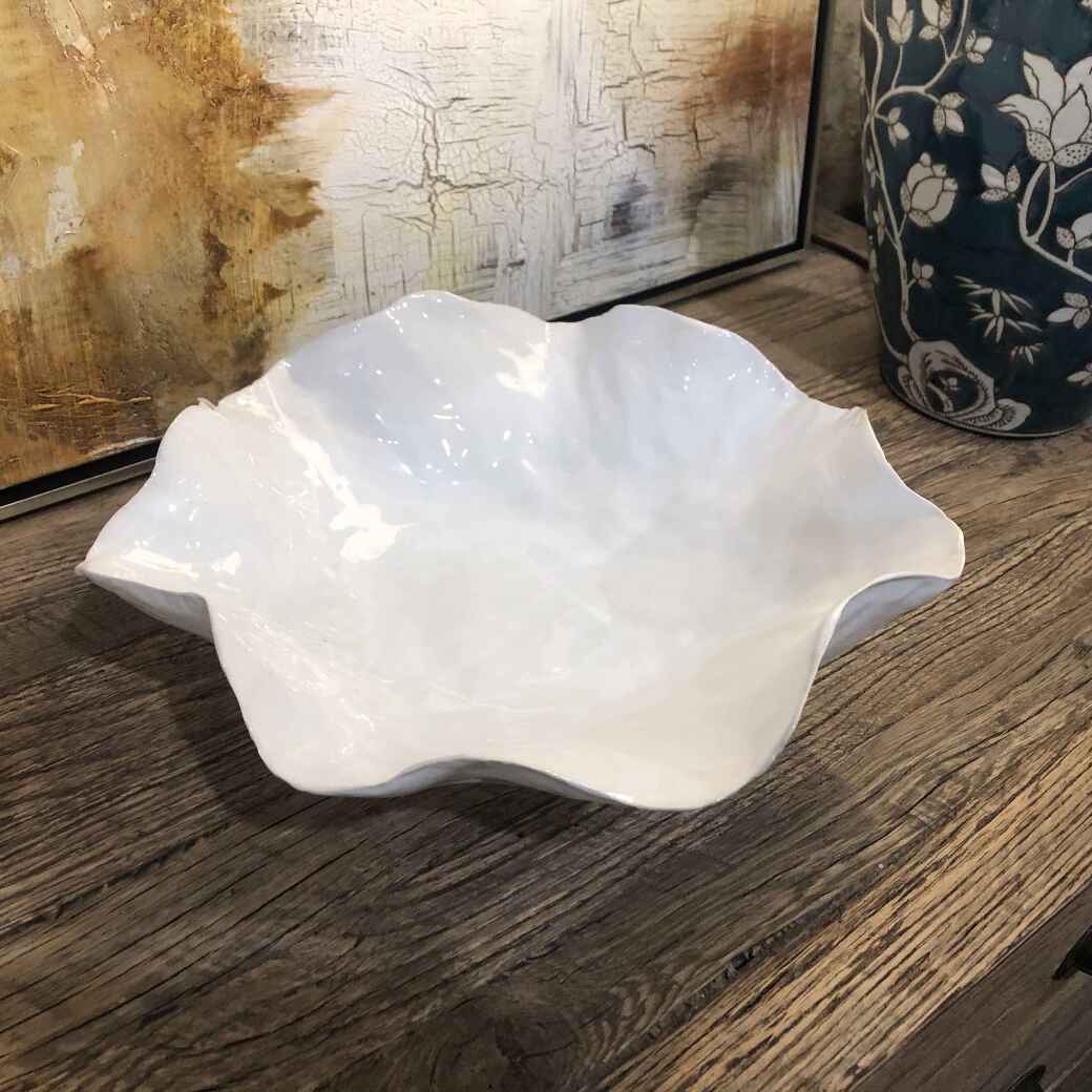 White Wavy Edge Decorative Plate 32cm B
