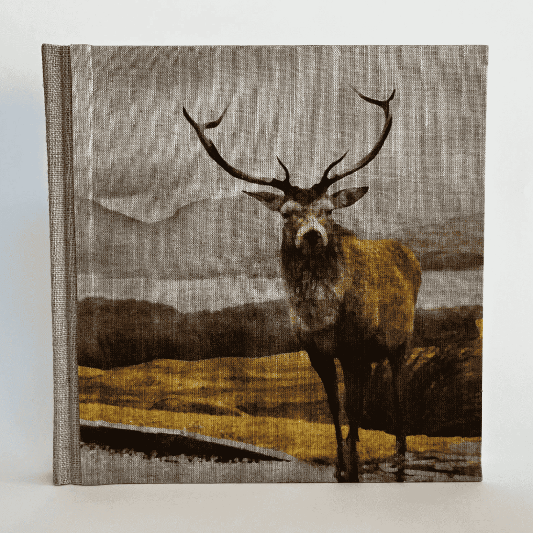 Wild Deer" Handmade Linen Hardcover Notebook-C