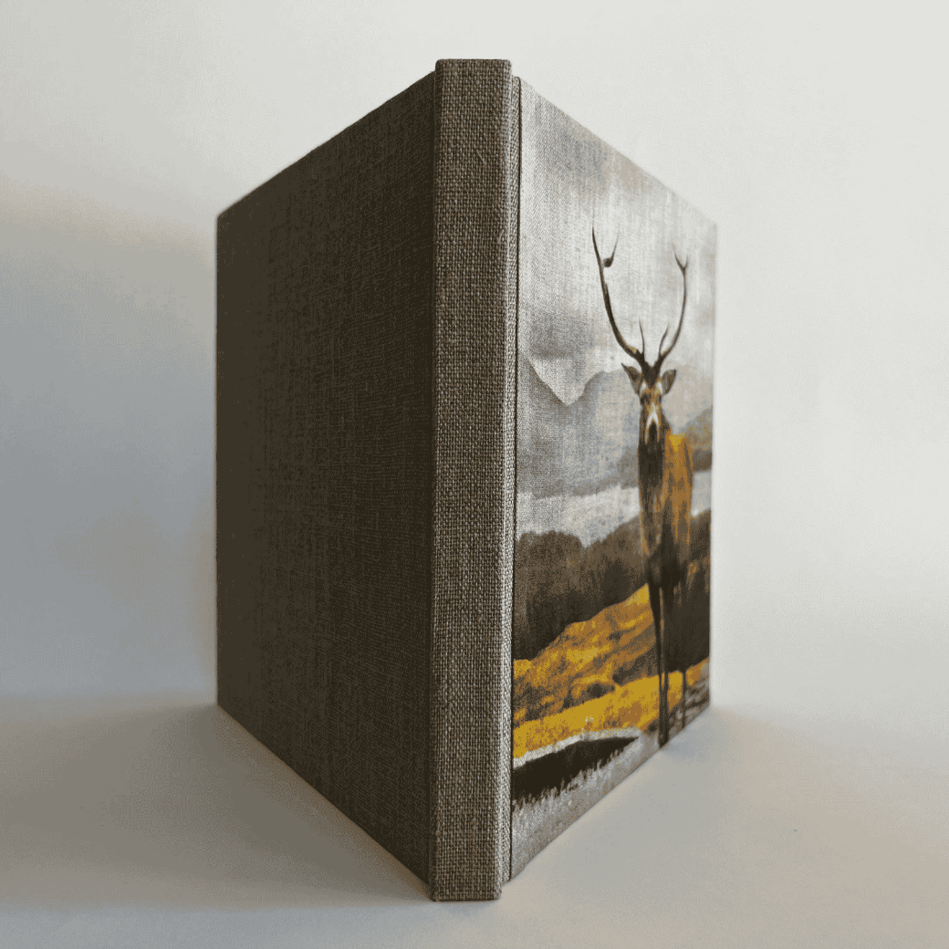 Wild Deer" Handmade Linen Hardcover Notebook-D