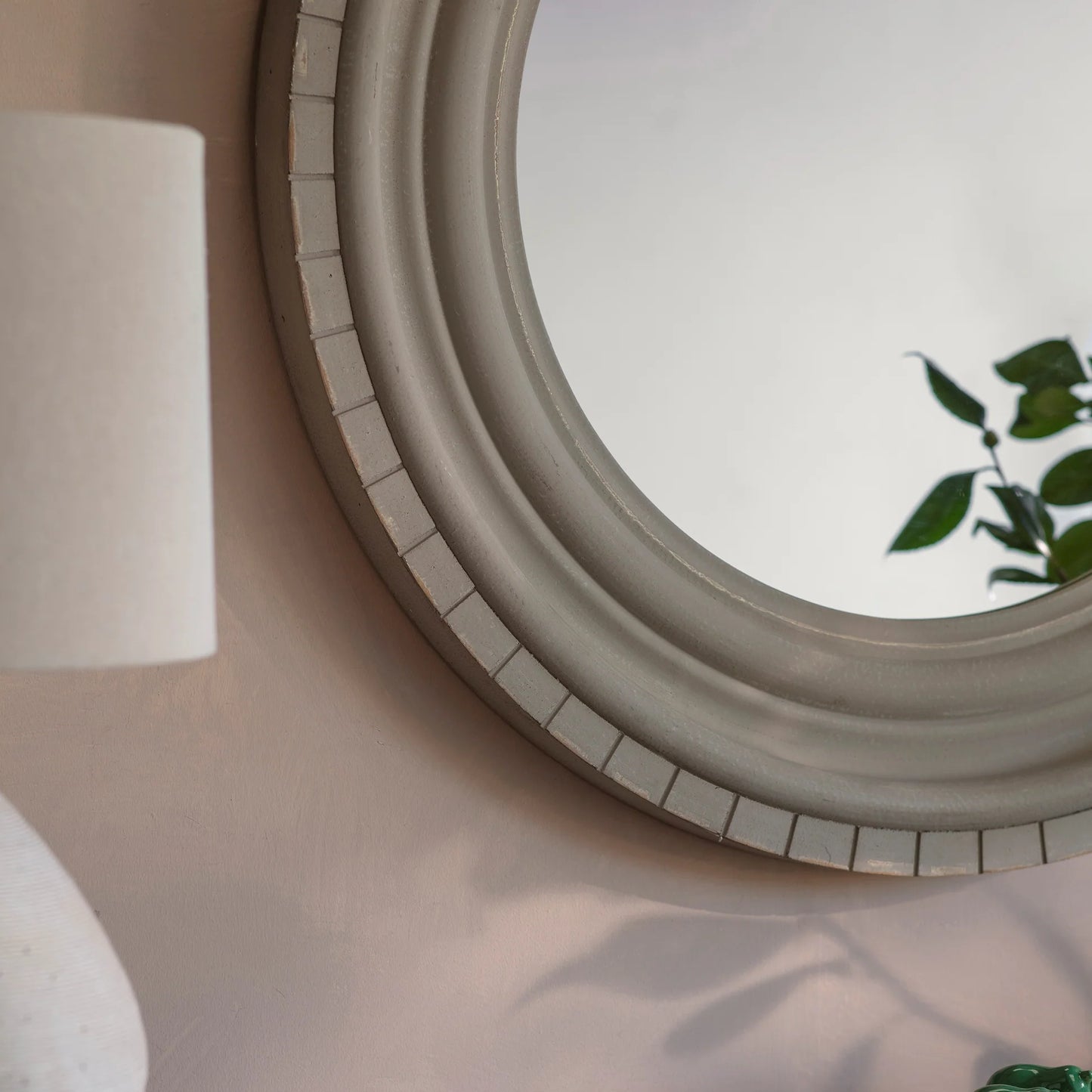 Wilton Grey Round Mirror 92cm