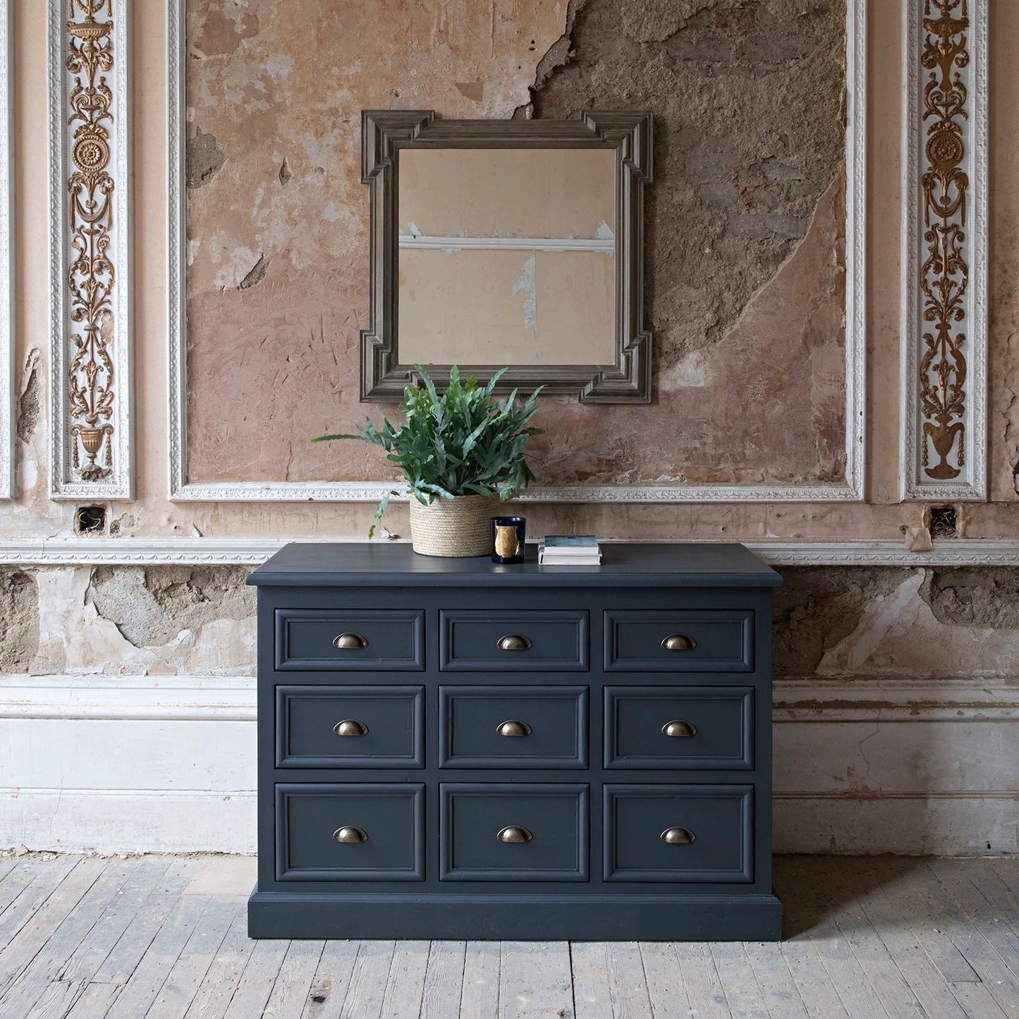 Wilton Layered Square Natural Mirror 80cm