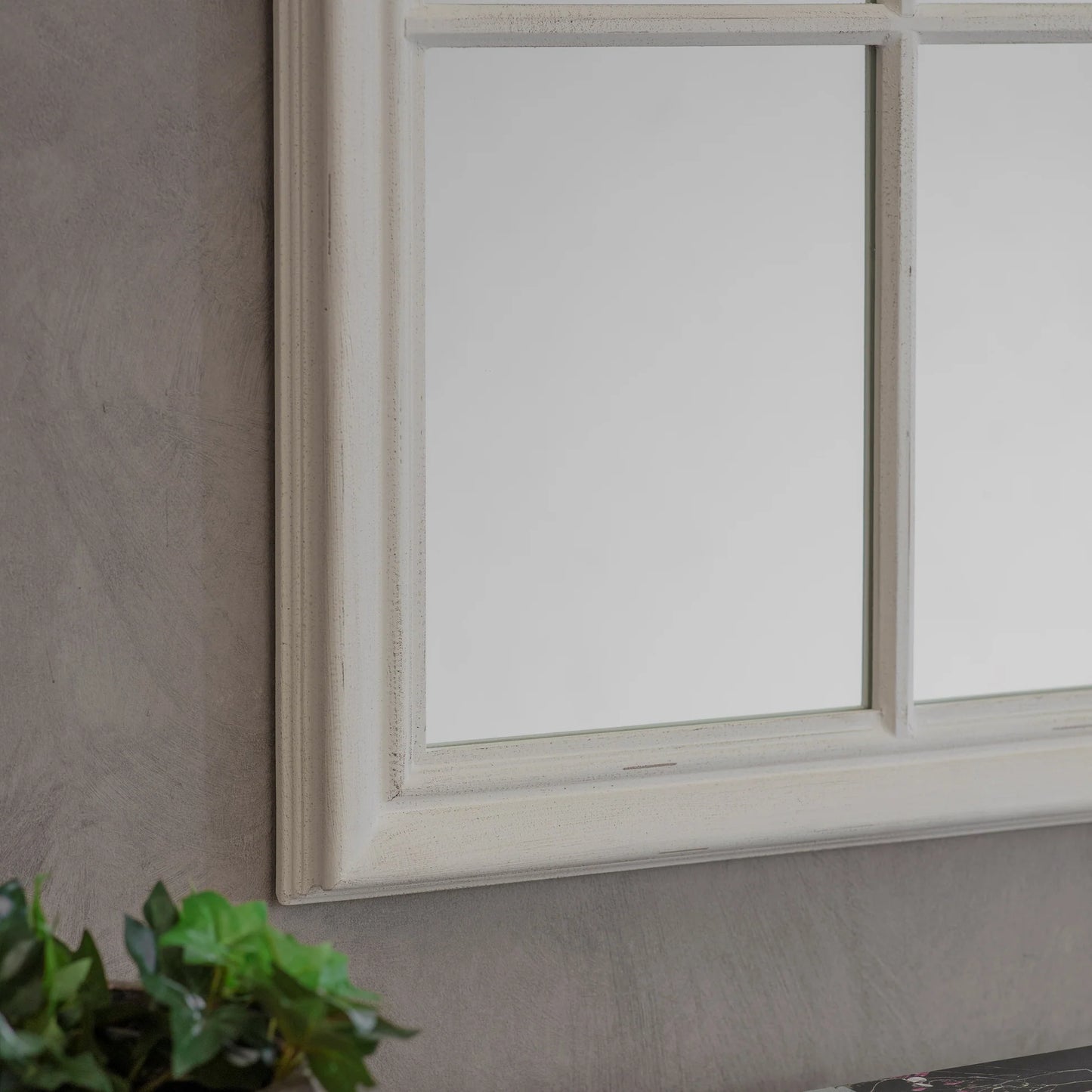 Wilton White Mirror with Wooden Grid 120cm-B