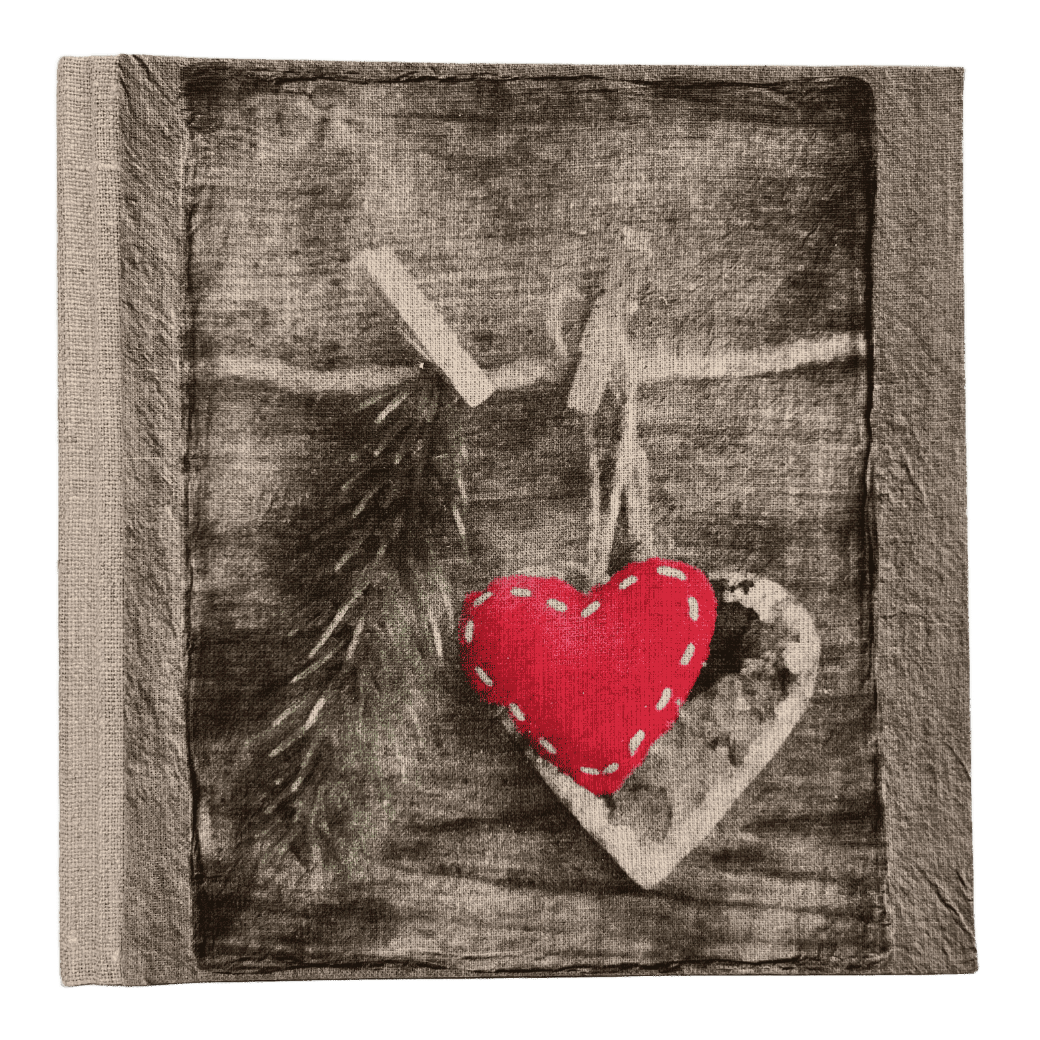 "Winter Hearts" Handmade Linen Hardcover Notebook | Journal
