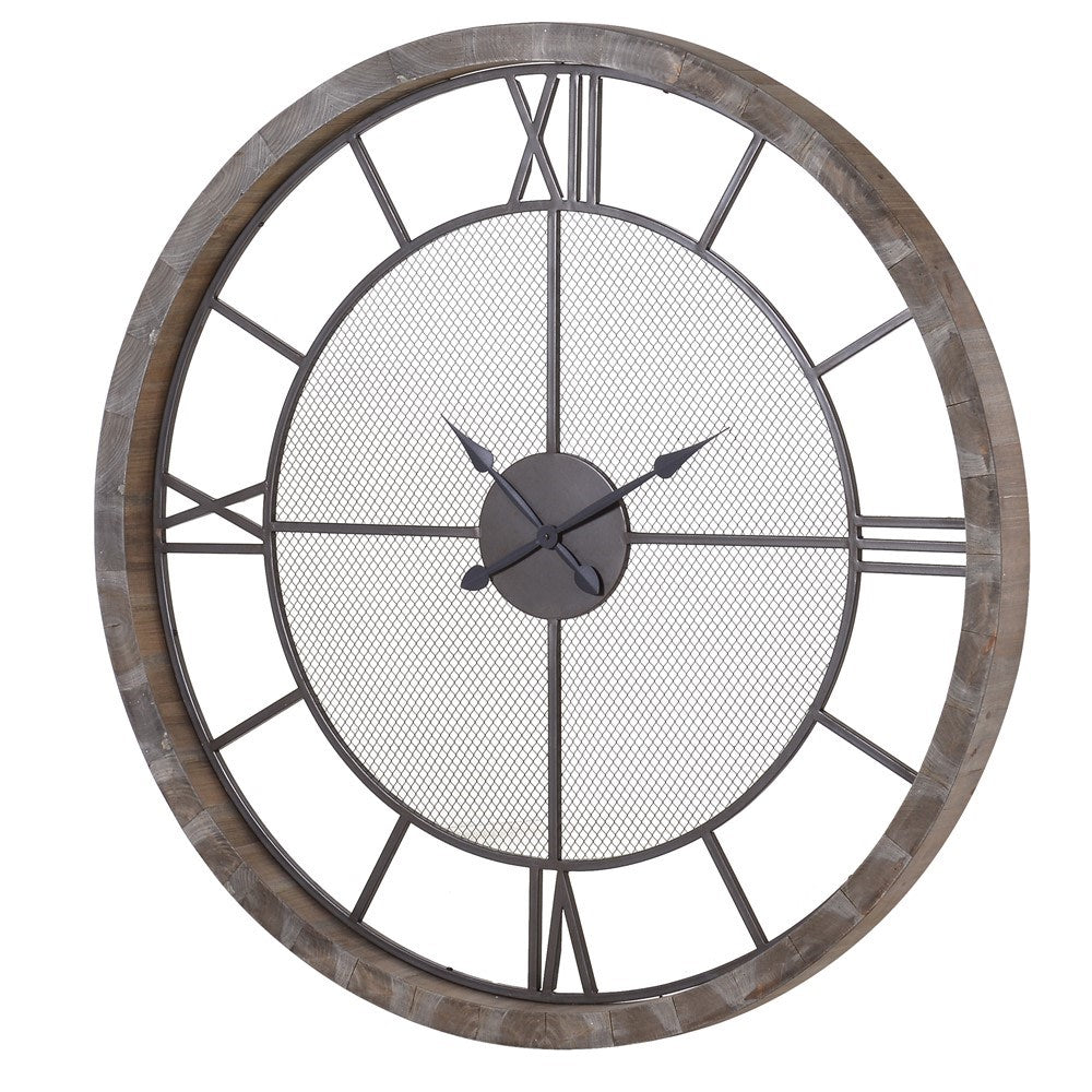 Wooden Frame Roman Numerals Wall Clock