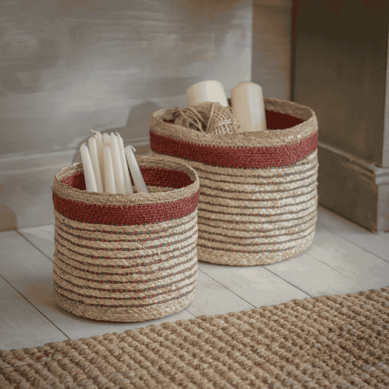 Woodleigh Pair of Dual Tone Baskets 26cm | Annie Mo's