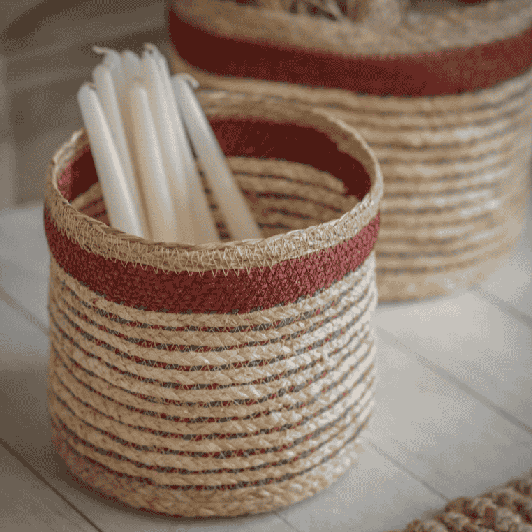 Woodleigh Pair of Dual Tone Baskets 26cm B | Annie Mo's