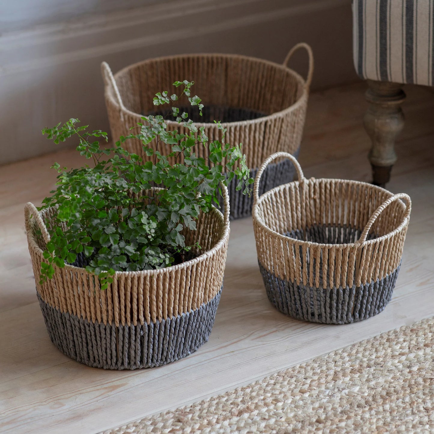 Woodleigh Set of Three Two-Tone Baskets | Annie Mo's