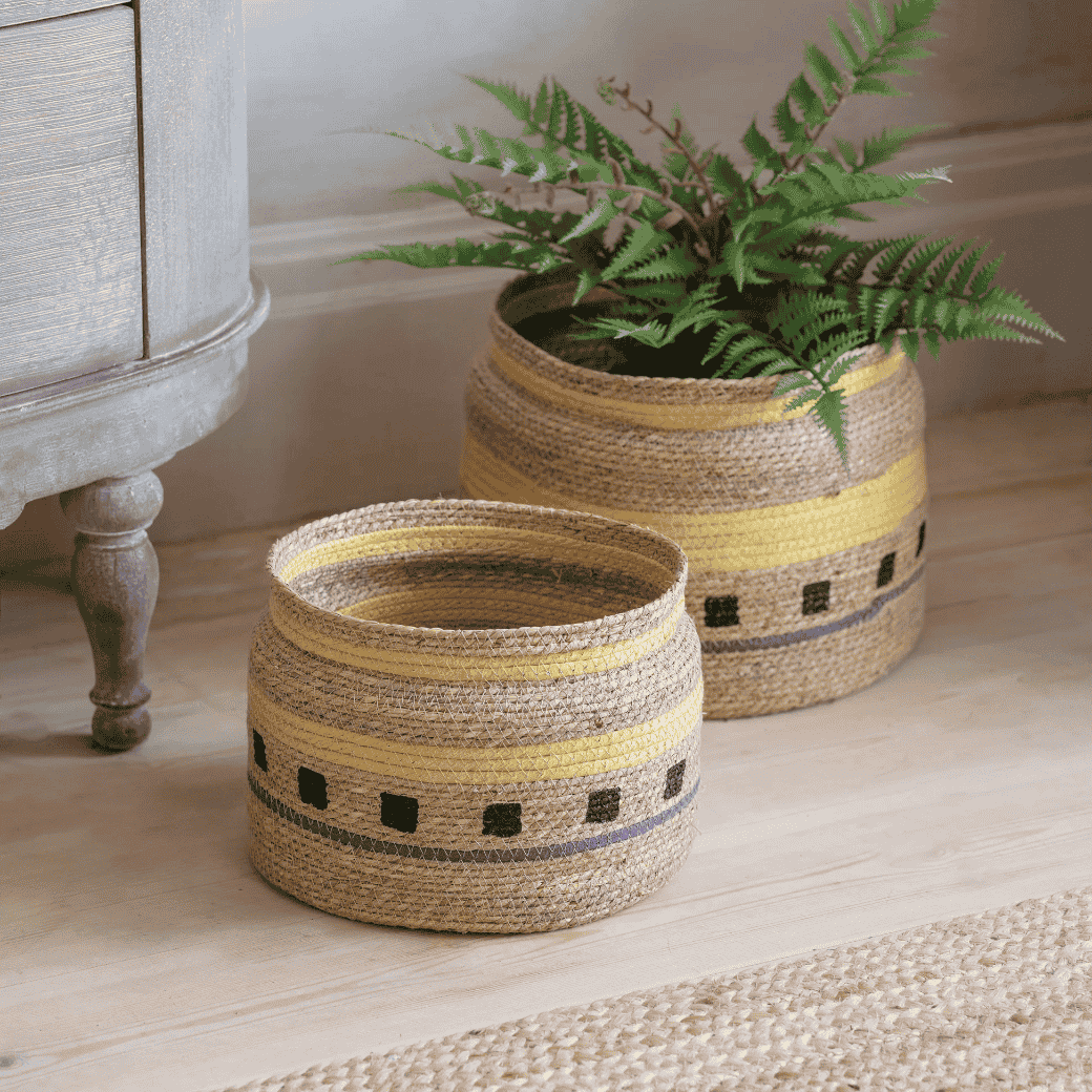 Woodleigh Set of Two Geometric Storage Baskets 32cm | Annie Mo's