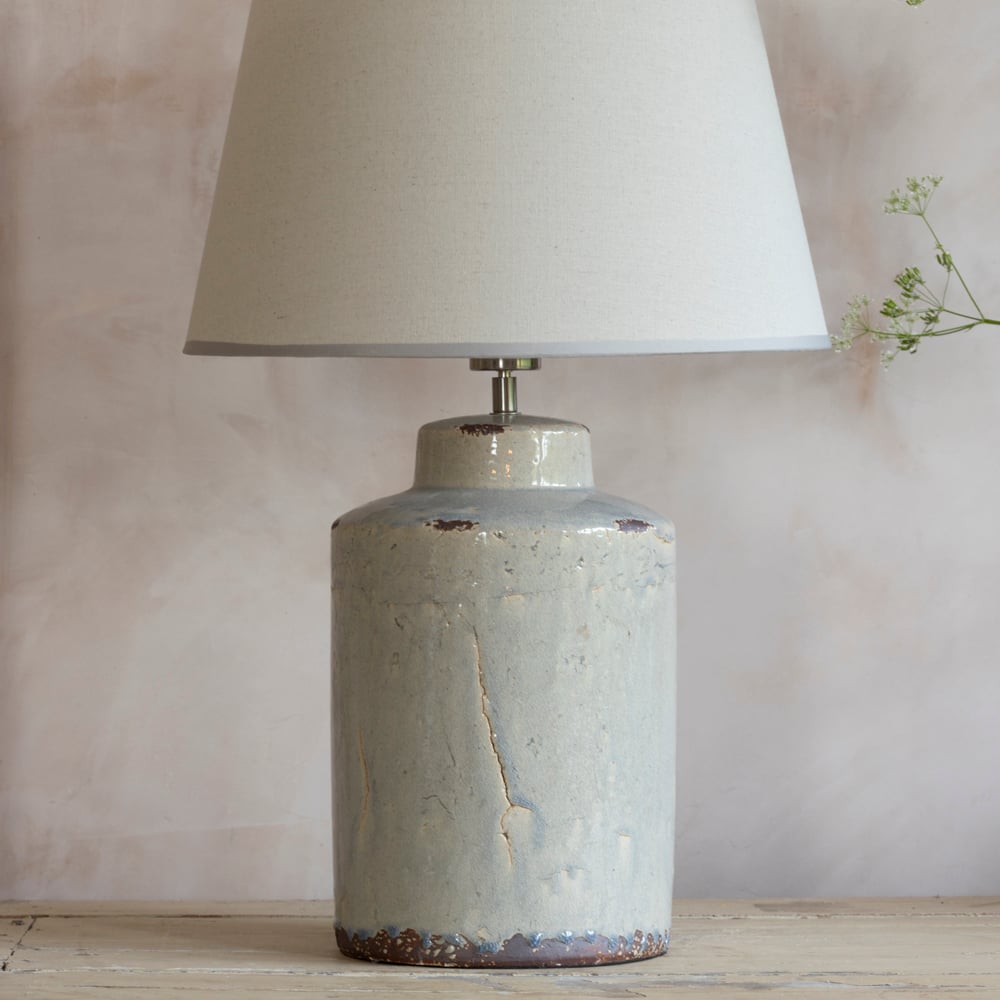 Ceramic Lamp Tilos With Cream Shade 63cm