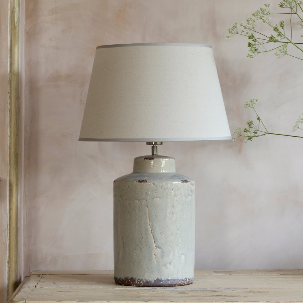 Ceramic Lamp Tilos With Cream Shade 63cm