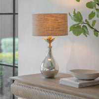 Claymore Mercury Glass Teardrop Lamp with Shade 52cm | Annie Mo's