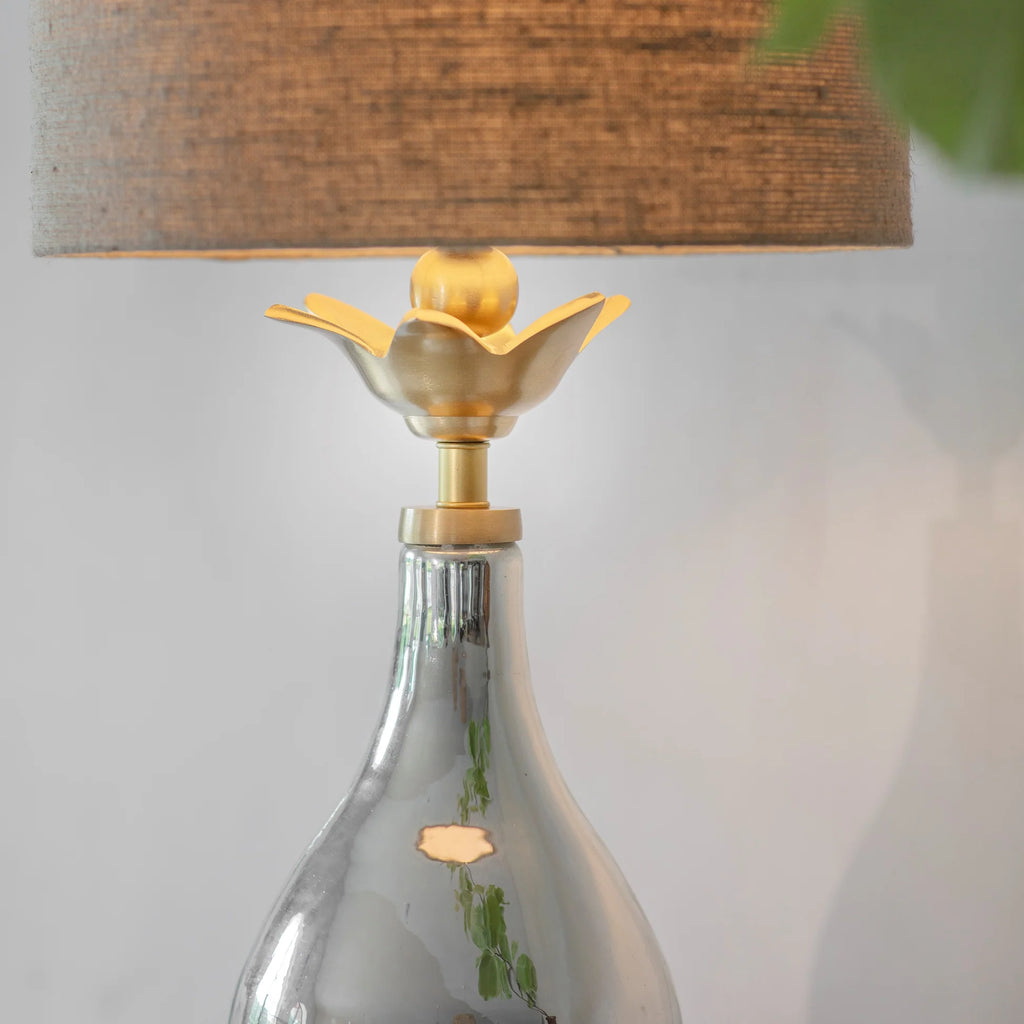 Claymore Mercury Glass Teardrop Lamp with Shade 52cm