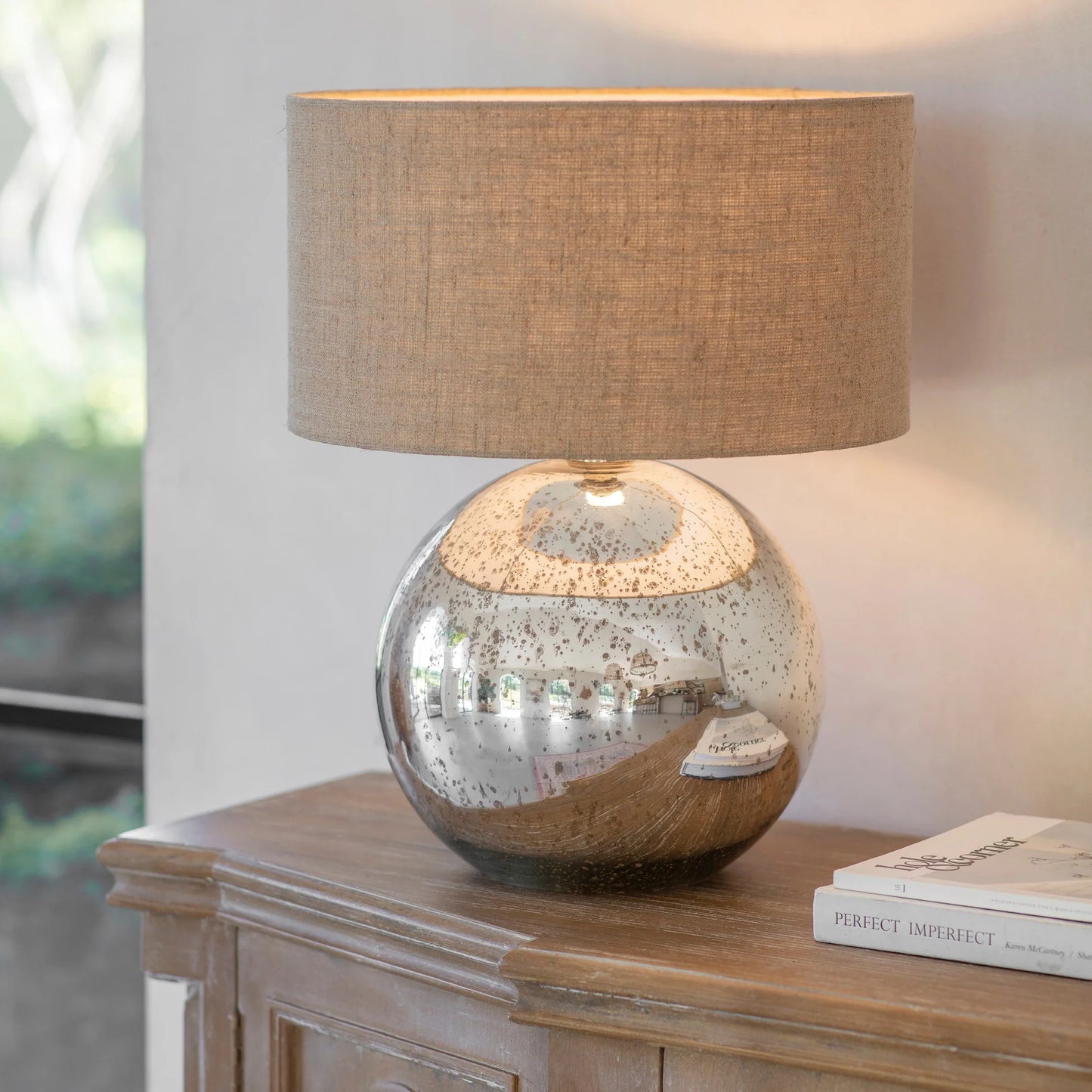 Claymore Glass Lamp with Shade 54cm High | Annie Mo's