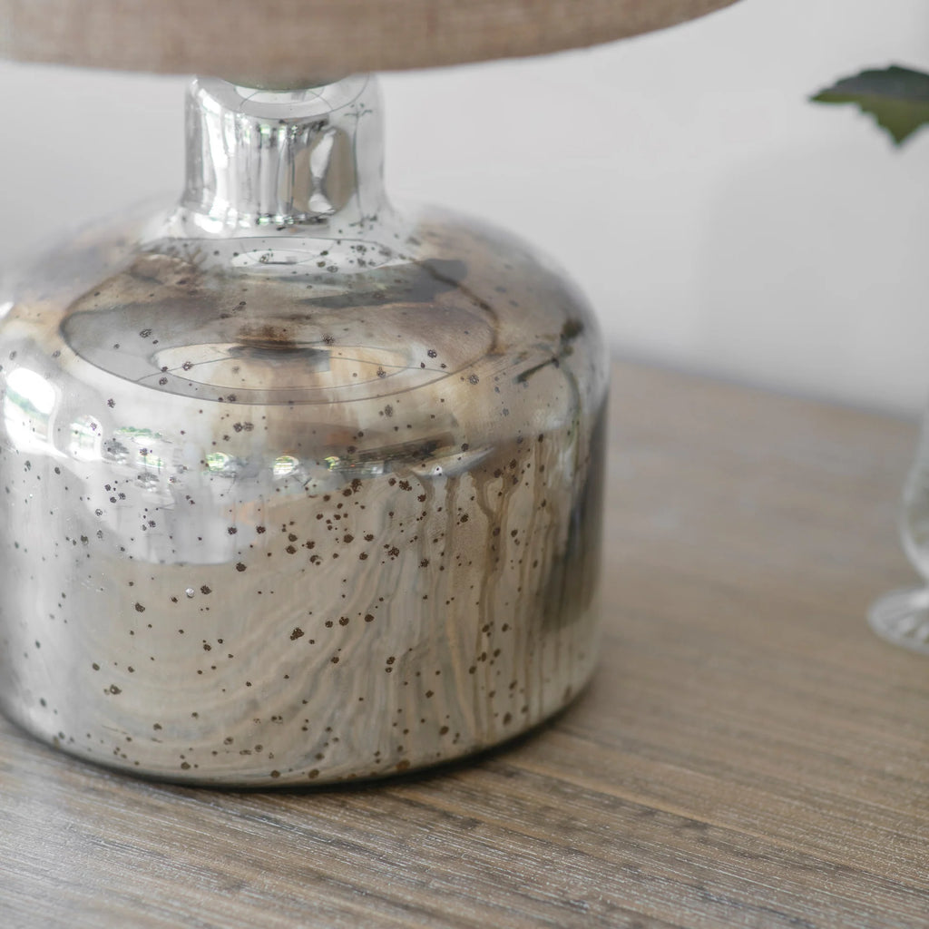 Squat Antiqued Glass with Shade 42cm