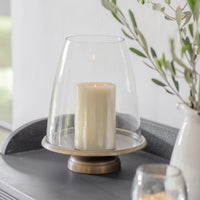 Claymore Glass Hurricane with Bronze Base 31cm | Annie Mo's