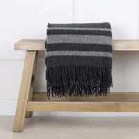 Anna Pure Wool Striped Throw 180cm