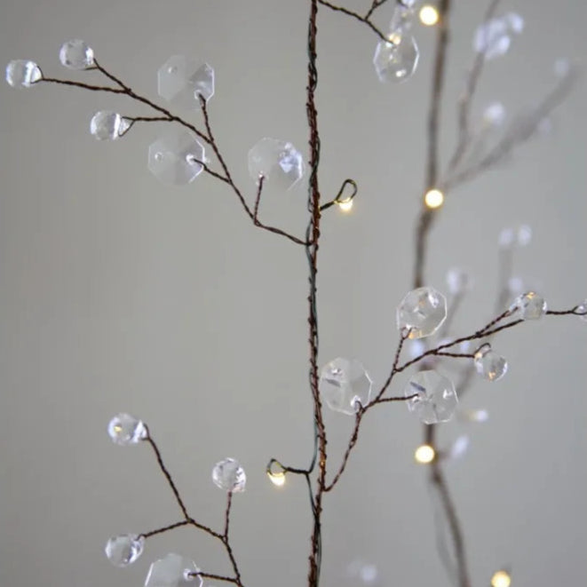 Clear Crystal Blossom Clear 100 warm white LEDs - Battery Operated