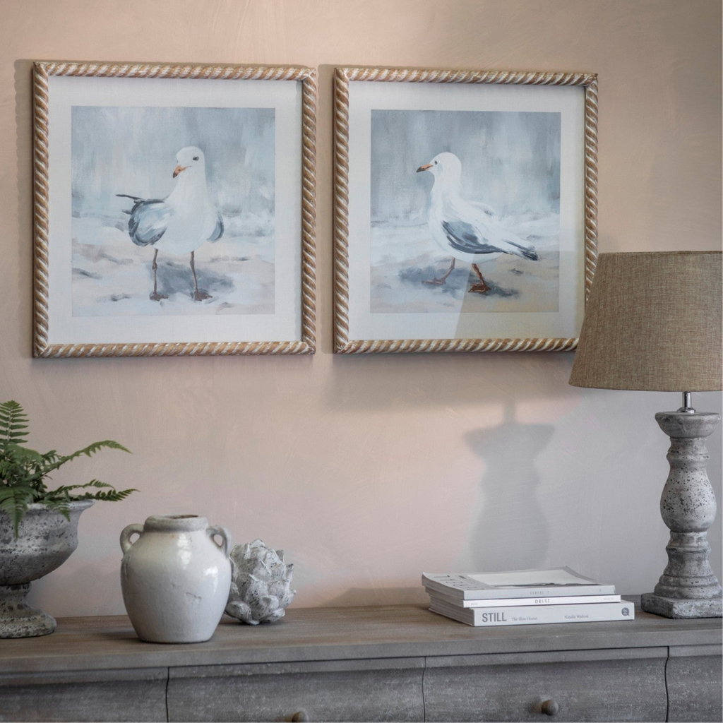 Moreton Set of Two Seagull Framed Prints 50cm Each | Annie Mo's