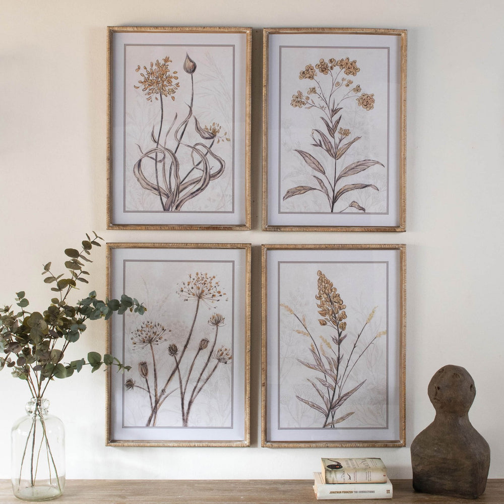 Ashmore Set of 4 Yellow Botanical Framed Prints 70cm | Annie Mo's