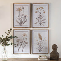 Ashmore Set of 4 Yellow Botanical Framed Prints 70cm | Annie Mo's