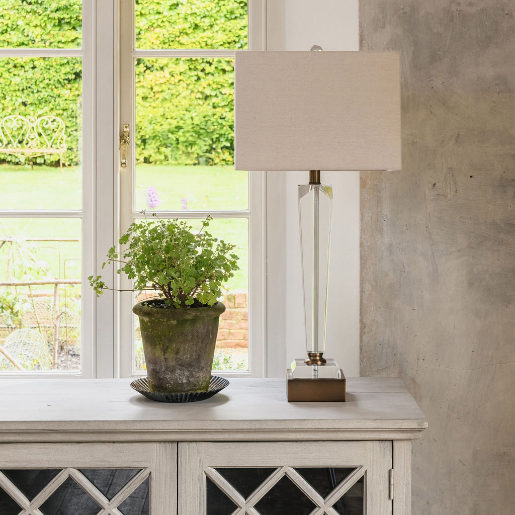 Waldron Faceted Glass Table Lamp 79cm