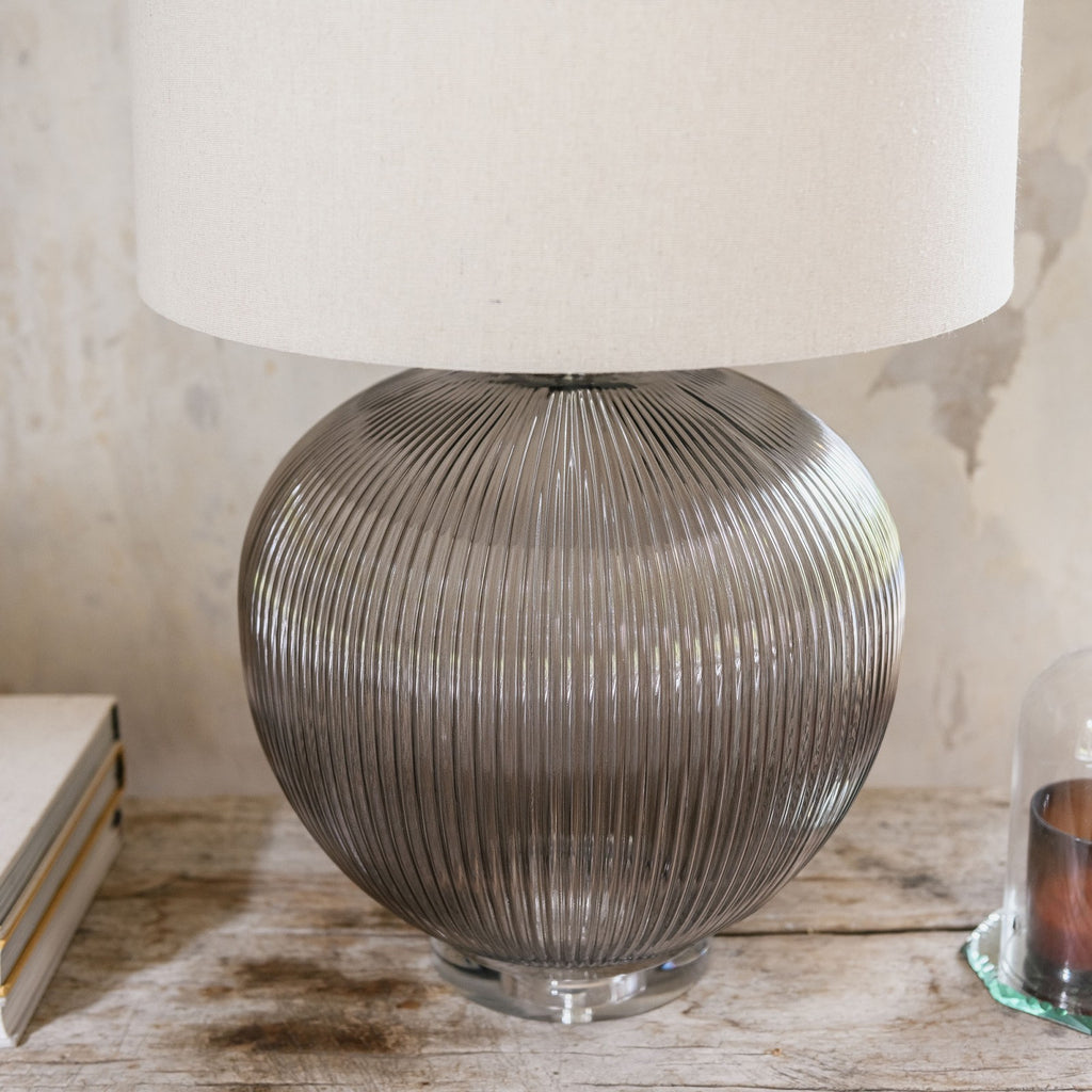 Clifton Ribbed Glass Table Lamp 69cm
