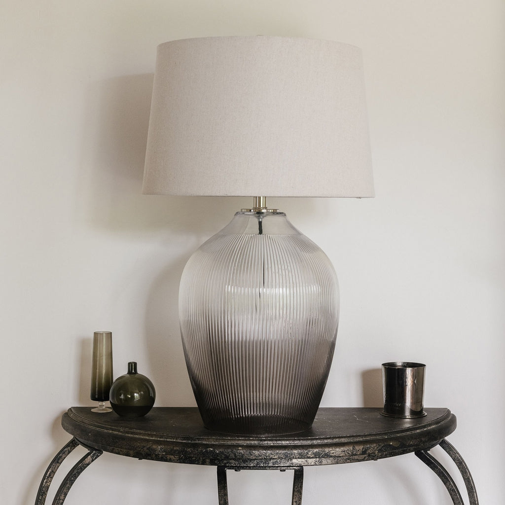 Waldron Smokey Glass Table Lamp 74cm | Annie Mo's