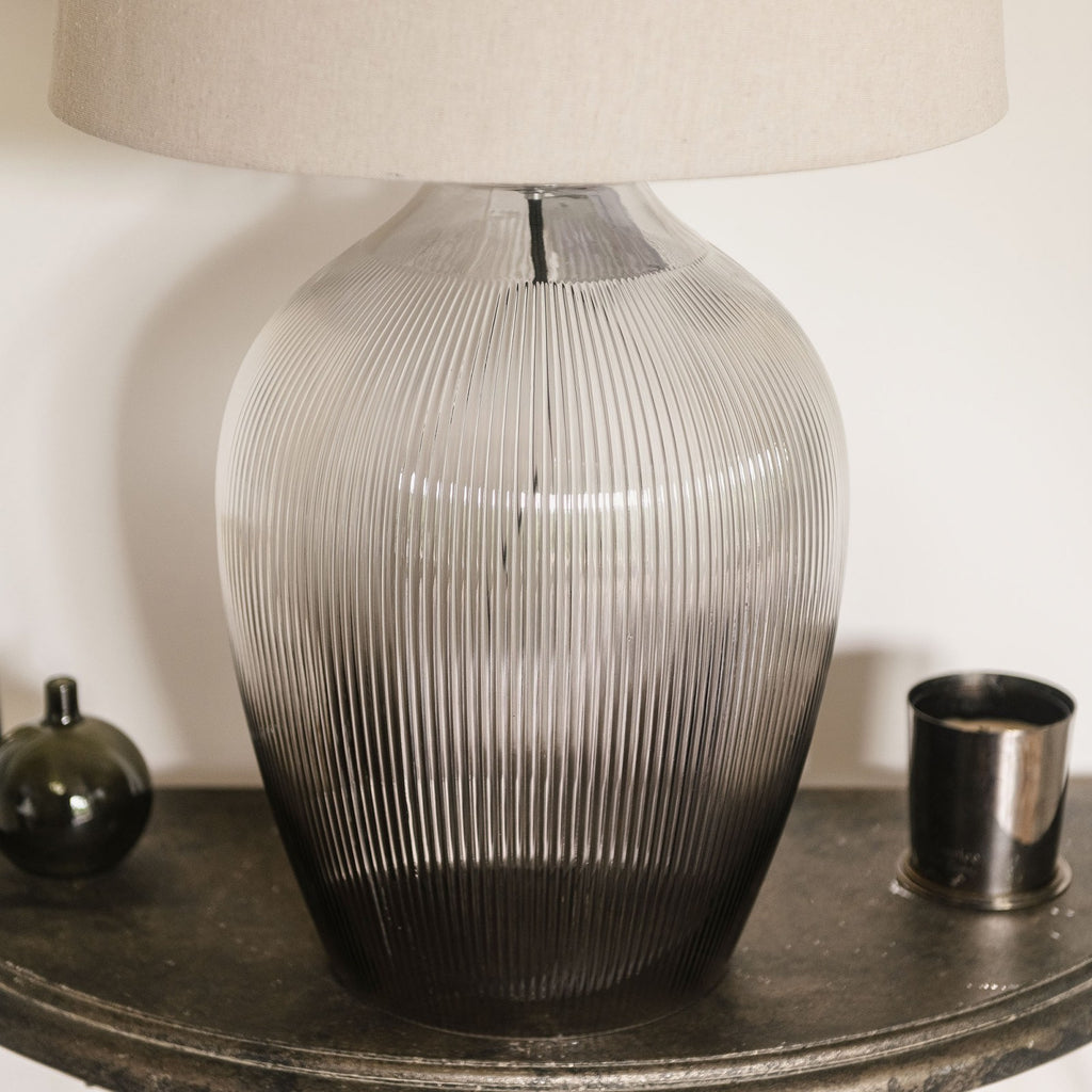 Waldron Smokey Glass Table Lamp 74cm