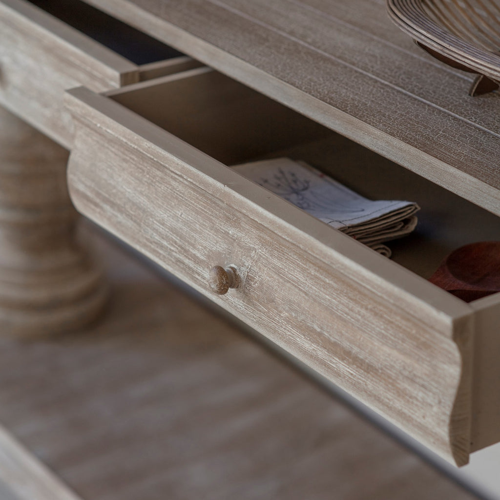 Ilkley Large Distressed Weathered Console Table 240cm