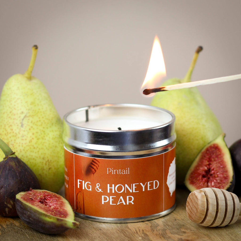 Fig and Honeyed Pear Classic Tin Candle 35hr Burn Time | Annie Mo's