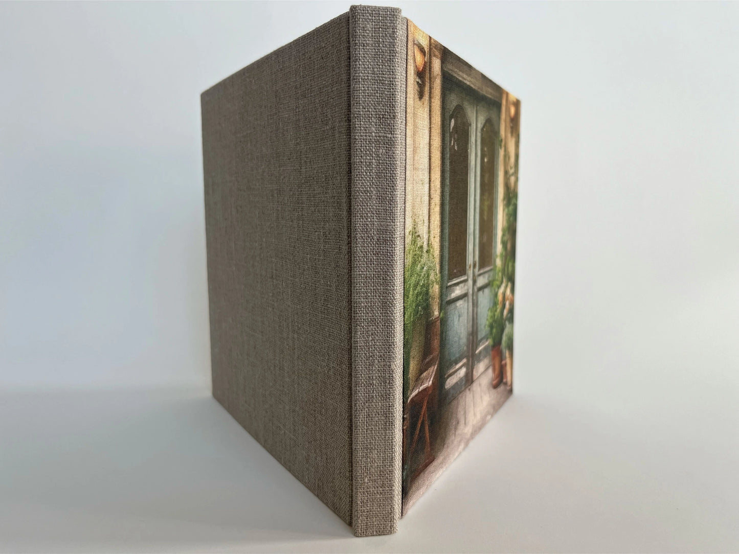 "Secret French Doors" Handmade Linen Hardcover Notebook