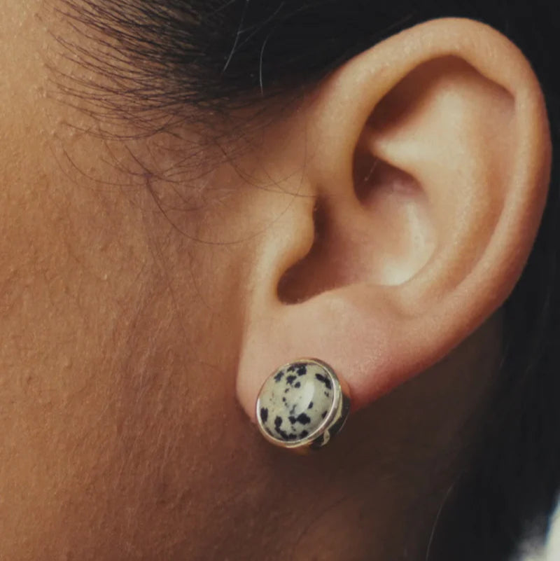 Jasper Stud Earrings Gold | Annie Mo's