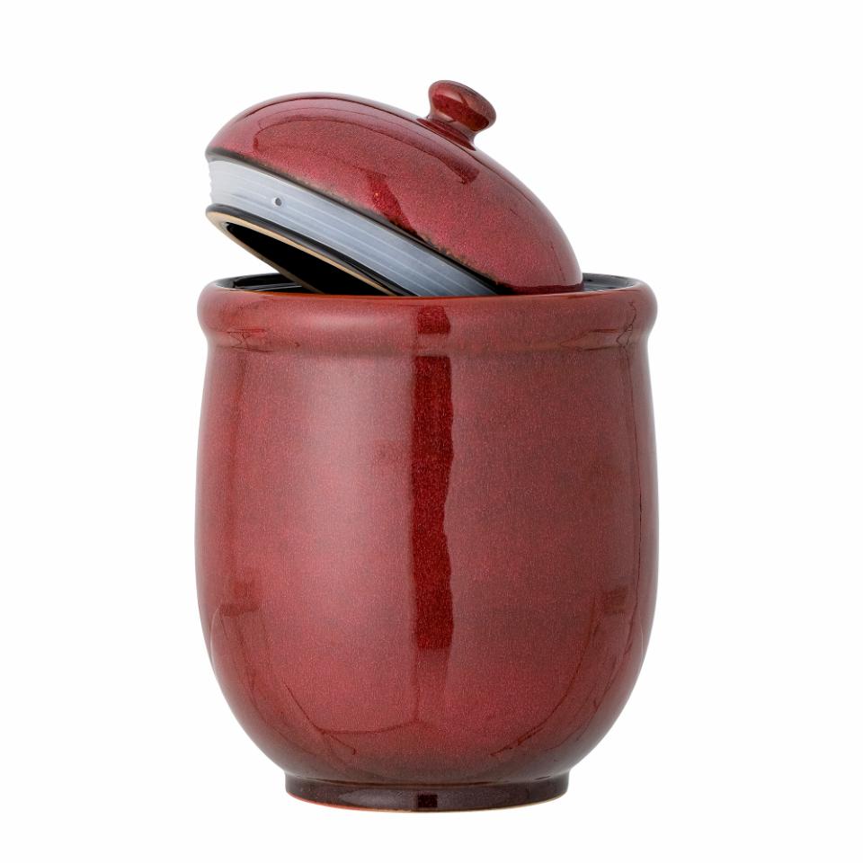 Jolly Red Stoneware Jar with Lid 19cm