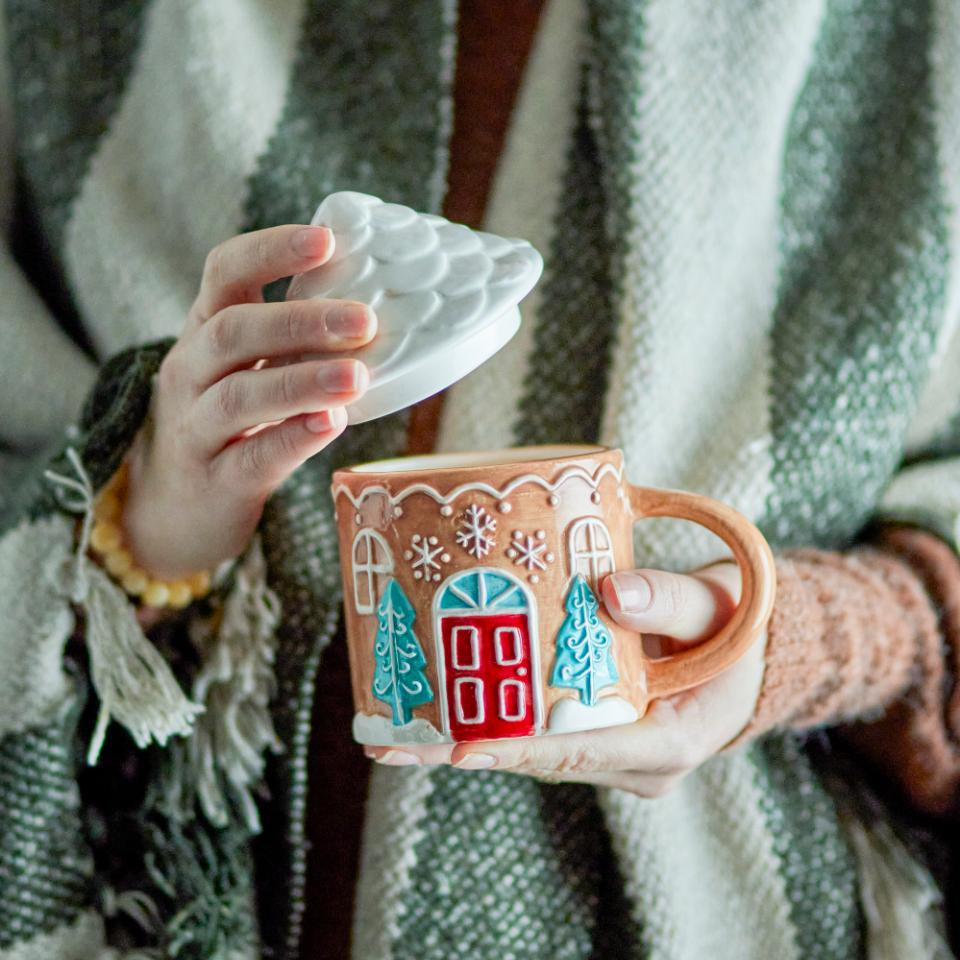 Festive House Stoneware Mug 13cm | Annie Mo's