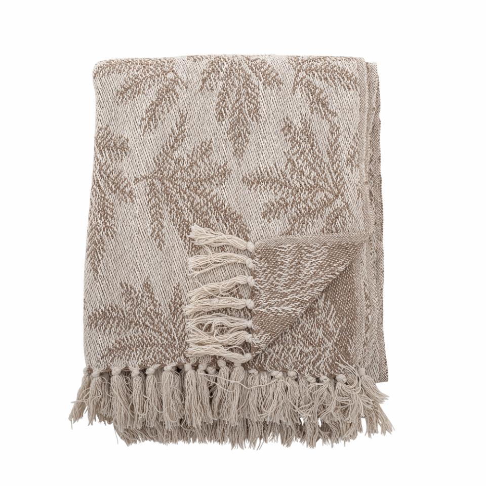 Recycled Cotton Gabriela Taupe Throw 160cm | Annie Mo's