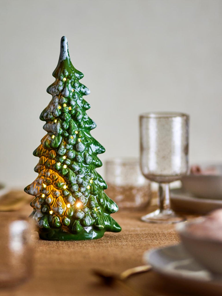 Green Glazed LED Decorative Ceramic Tree 29cm