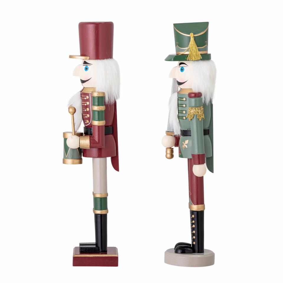 Green and Red Nutcrackers - Sold as a Set of Two