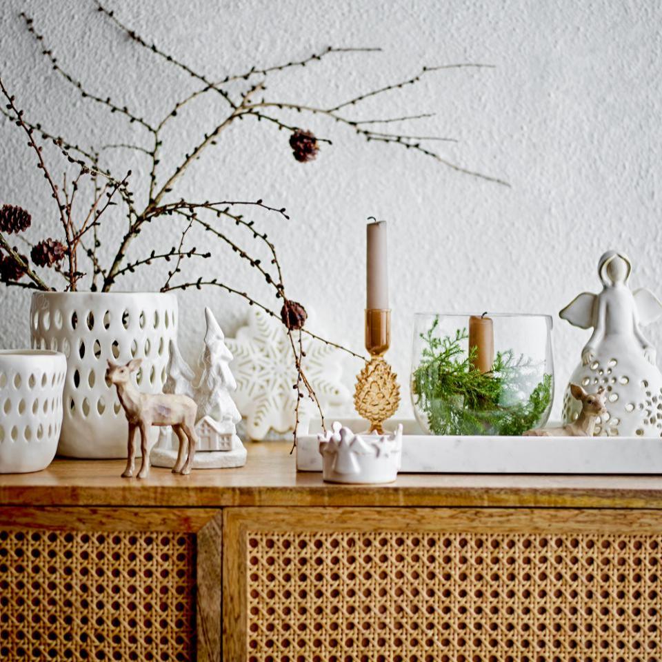 Stoneware White Starry Votive