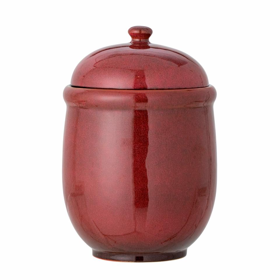 Jolly Red Stoneware Jar with Lid 19cm | Annie Mo's