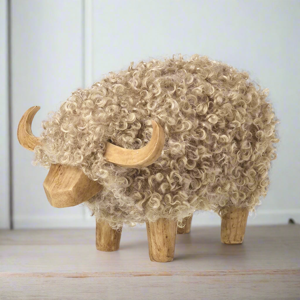 Greyish Brown Woolly Cow 22cm | Annie Mo's