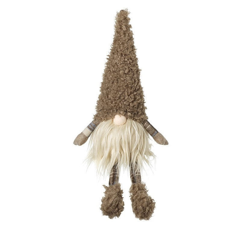 Tartan Gonk In Tall Brown Fluffy Hat 52cm | Annie Mo's