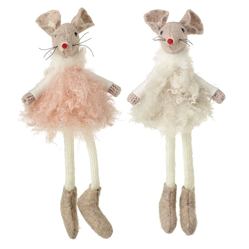 Mice Mix In Cream and Pink Fluffy Dresses 16cm | Annie Mo's