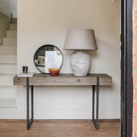 Worth Rustic Recycled Pine and Steel Console Table 80cm