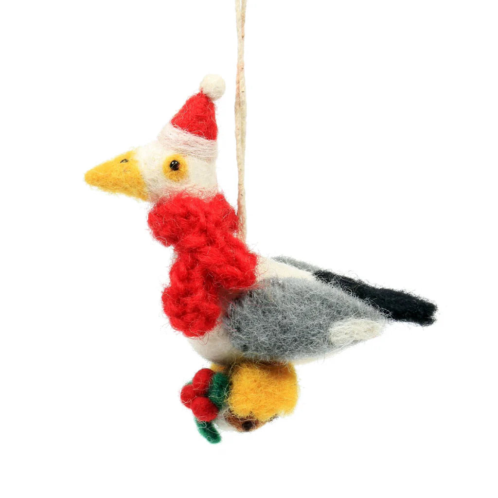 Mini Seagull with Christmas Pudding 6cm | Annie Mo's