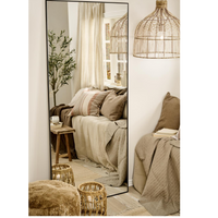 Simple Black framed Floor or Wall Mirror 180cm | Annie Mo's