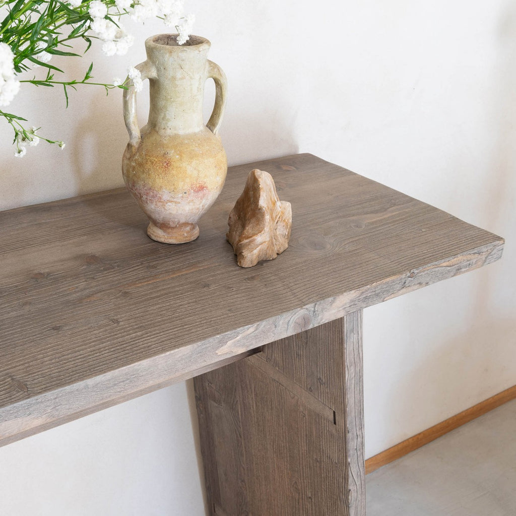 Loumarin Brushed Grey Console Table 180cm