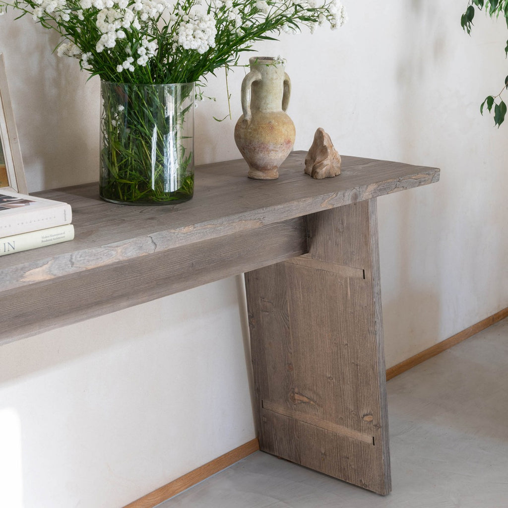 Loumarin Brushed Grey Console Table 180cm