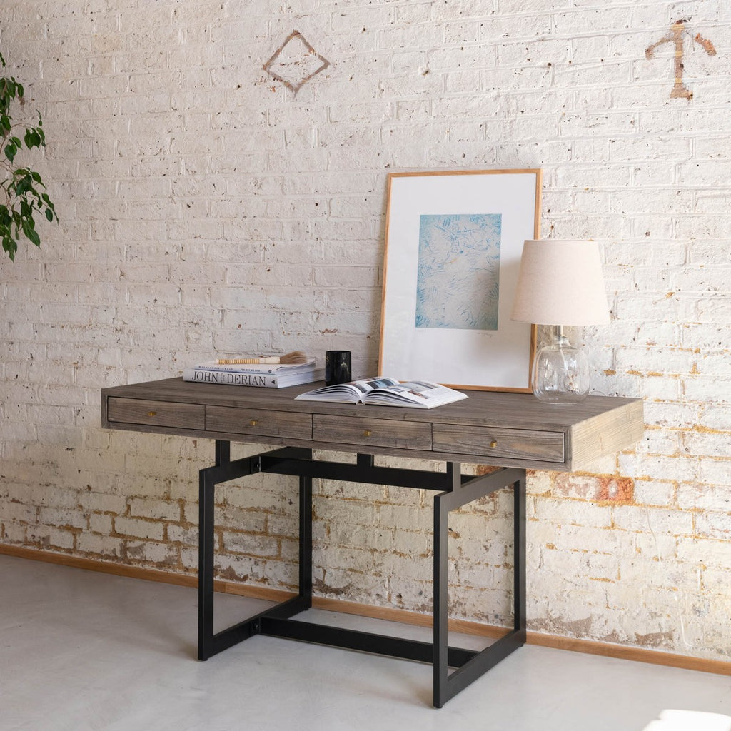 Randwick Recycled Pine and Steel Desk 150cm