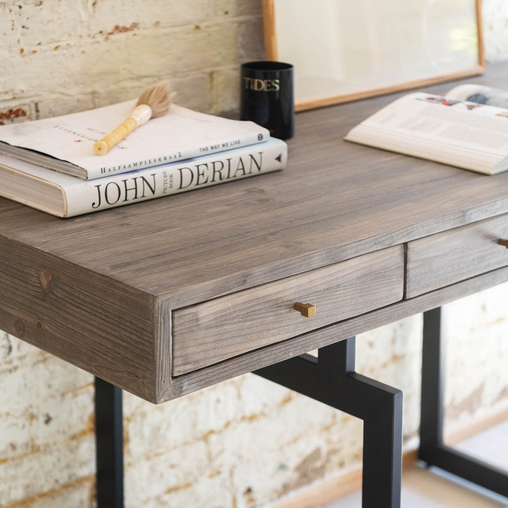 Randwick Recycled Pine and Steel Desk 150cm