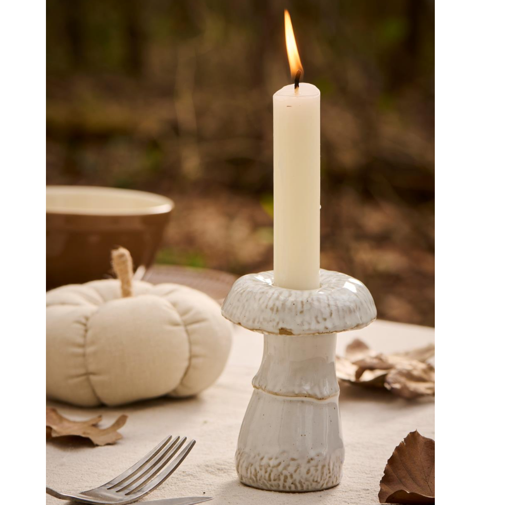 Mushroom Glazed Ceramic Candle Holder 9cm | Annie Mo's